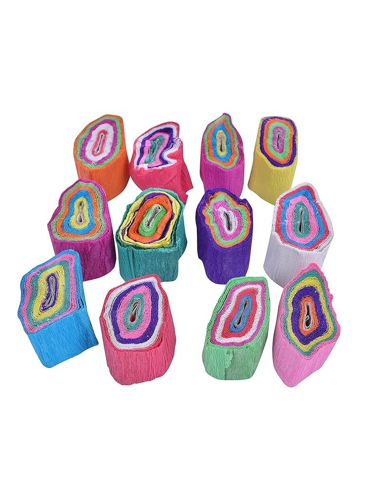 Terabyte PARTY ESSENTIAL MULTICOLOR CREPE RIBBON (PACK OF 12) - Image 1