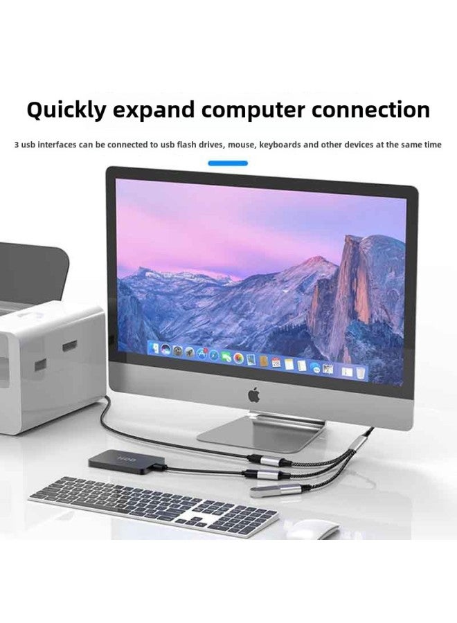 USB One-to-three Expansion Dock Extension Splitter Multi-interface OTG Converter Mobile Phone Computer Hub Adapter-Color:USB One-to-three Black - Image 5