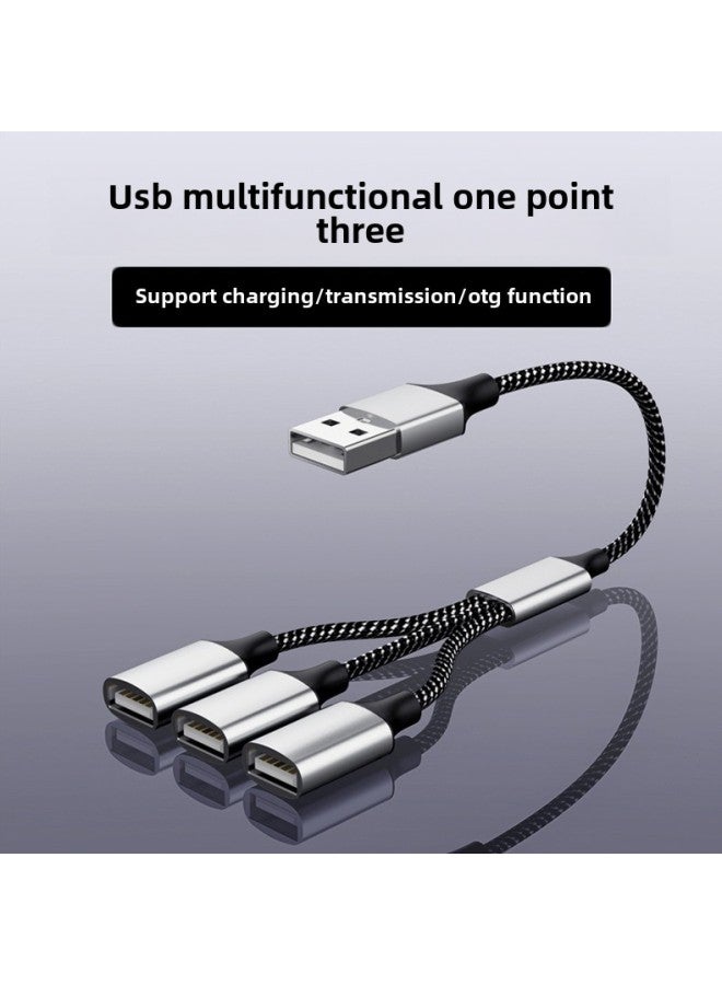 USB One-to-three Expansion Dock Extension Splitter Multi-interface OTG Converter Mobile Phone Computer Hub Adapter-Color:USB One-to-three Black - Image 2