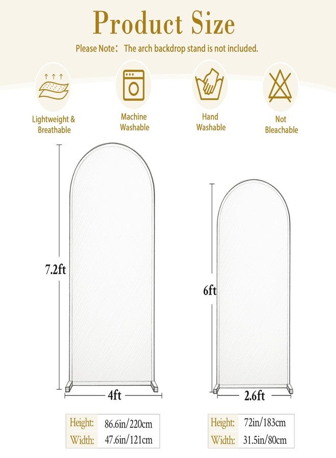 Suppromo White Blue Photo Arch Backdrop Cover Set of 2-7.2 and 6ft Spandex Arch Covers Stretchy Backdrop Baby Shower Arch Stand Covers for Boys Birthday Party Wedding Balloon Arch Background Decorations - Image 5