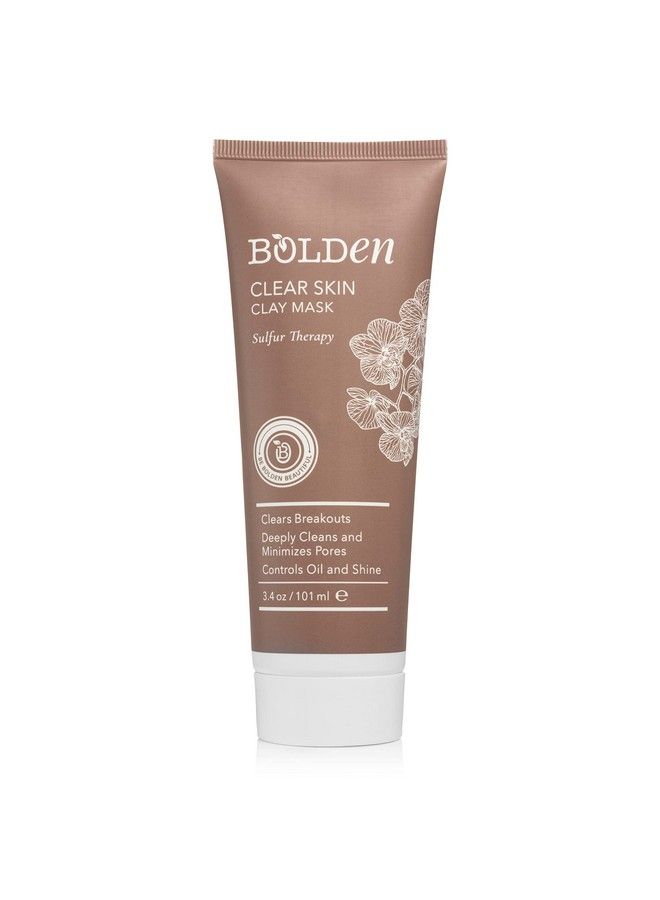 bolden Clear Skin Clay Mask | Sulfur Acne Face Mask | Facial Mask For Deep Pore Cleansing And Clears Breakouts | Pore Minimizer (3.5 Fl Oz) - Image 1