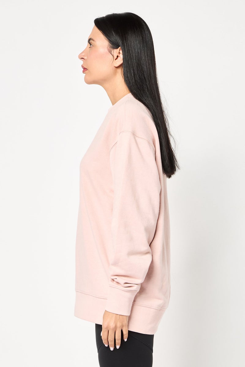 Nike Women Dri-Fit Long Sleeve Outdoor Sweatshirt, Peach - Image 3