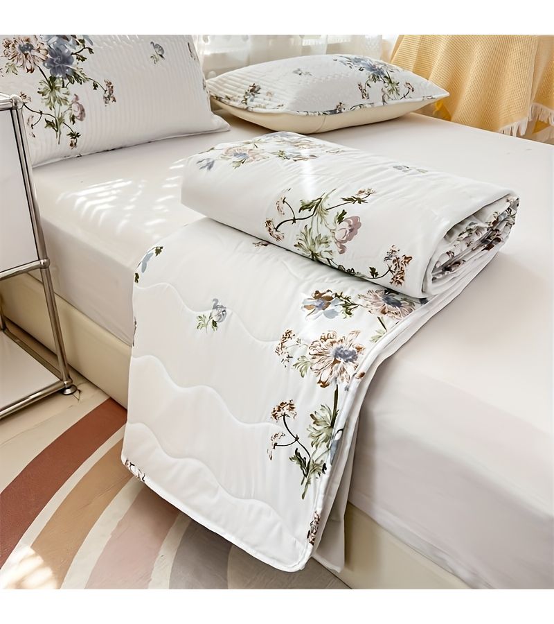 1pc Summer Quilt 59.06 by 78.74 Inches Lightweight Breathable Skin Friendly Polychrome Comfortable Night Sleep - Image 2