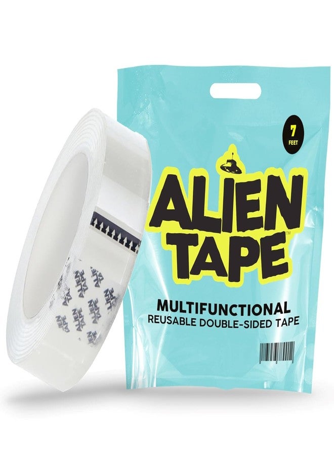 ALIEN TAPE Alientape Nano Double Sided Tape 7ft Multi-Purpose Removable Adhesive Transparent Grip Mounted Washable Strong Adhesive Heavy Duty Carpet Photo Frame Poster Decor As Seen On TV (1 Roll) - Image 1