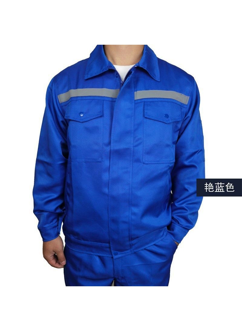Generic Long-sleeved reflective strip overalls men's factory workshop workers coat spring and autumn tooling auto repair clothing maintenance building wear-resistant  - Image 1