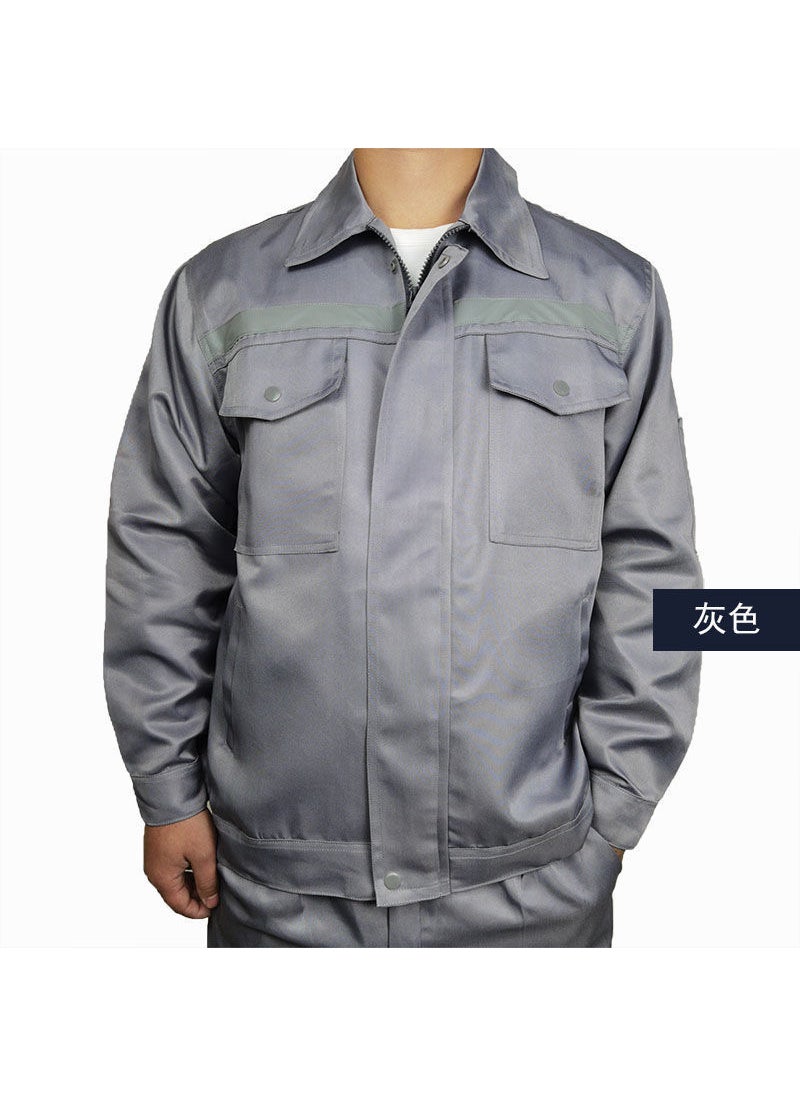 Generic Long-sleeved reflective strip overalls men's factory workshop workers coat spring and autumn tooling auto repair clothing maintenance building wear-resistant  - Image 3