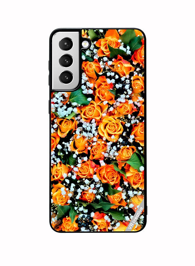 VR CREATIVE Protective Case Cover For Samsung Galaxy S22 5G Real Flower Design Multicolour - Image 1