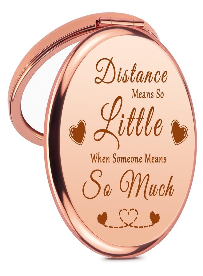 Mikela Long Distance Relationship Gift for Her Makeup Mirror Long Distance Friendship Gifts for Women Best Friends Sister Bestie Compact Mirror Going Away Gift for Girlfriend Wife Anniversary Birthday Gifts - Image 1