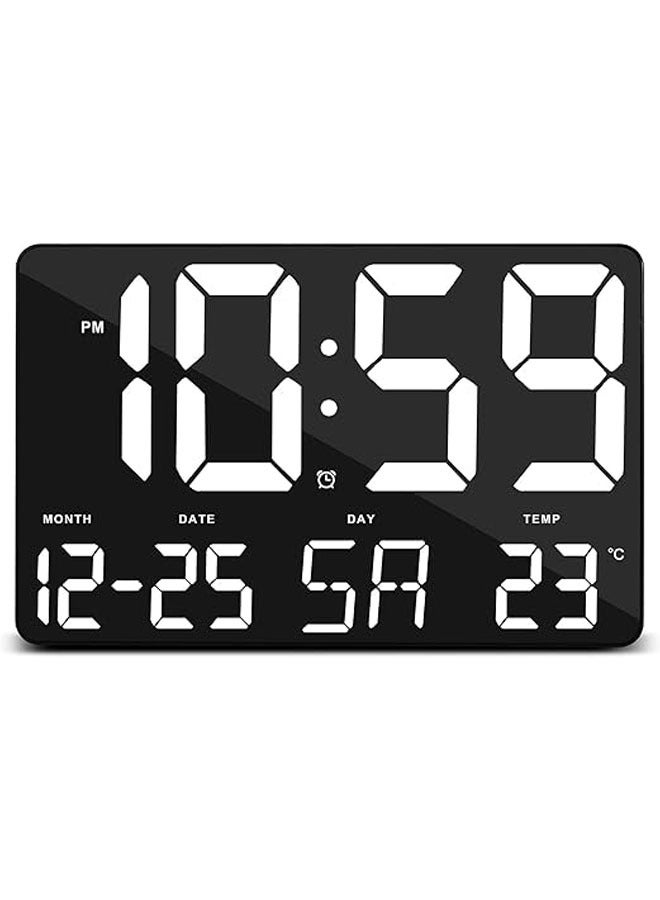 Large digital wall clock, 11.4" bedroom wall clock LED large display with remote control, calendar, temperature, brightness adjustable, 12/24 hours, desktop alarm clock for elderly people in bedroom l - Image 1