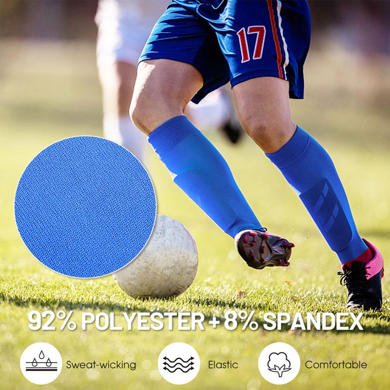 White Soccer Shin Guard Socks Pair For Men And Women Football Calf Sleeves - Image 4