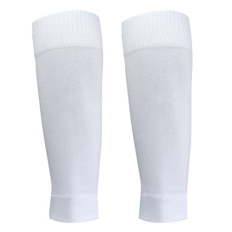 White Soccer Shin Guard Socks Pair For Men And Women Football Calf Sleeves - Image 3