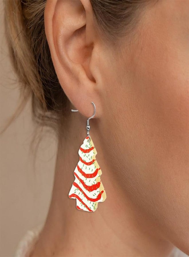 أقراط شجرة عيد الميلاد من RLHRNDE للنساء، أقراط حلوى أكريليك لطيفة، أقراط على شكل كعكة باللونين الأحمر والوردي، أقراط على شكل قلب، مجوهرات وهدايا وزينة لعيد الميلاد (أبيض) - Image 2