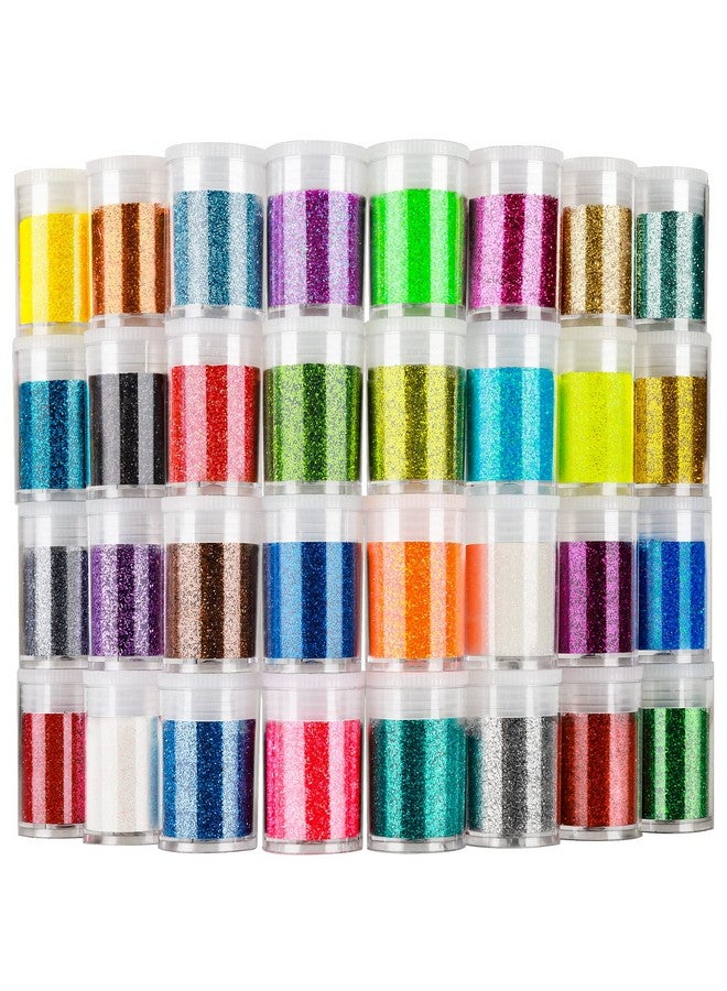 LEOBRO Glitter, Fine Glitter For Resin, Set Of 32 Colors Glitter, Extra Fine Resin Glitter Powder, Craft Glitter For Epoxy Resin, Assorted Body Face Hair Glitter Bulk, Christmas Glitter Tumbler Crafts - Image 1