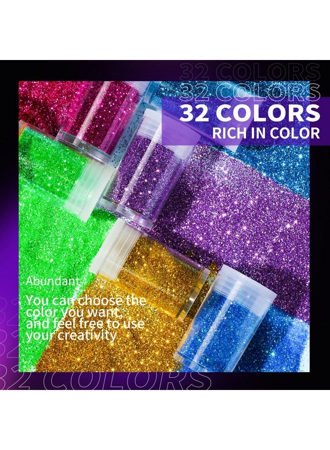 LEOBRO Glitter, Fine Glitter For Resin, Set Of 32 Colors Glitter, Extra Fine Resin Glitter Powder, Craft Glitter For Epoxy Resin, Assorted Body Face Hair Glitter Bulk, Christmas Glitter Tumbler Crafts - Image 5
