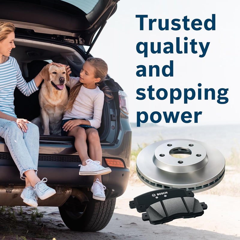 BOSCH مجموعة وسادات الفرامل السيراميكية BC905 QuietCast المتميزة - متوافقة مع بعض سيارات إنفينيتي FX، G، M، Q؛ نيسان 350Z، 370Z، ألتيما، جوك، ماكسيما، مورانو، باثفايندر، كويست، روج، سنترا + المزيد؛ خلفي - Image 3