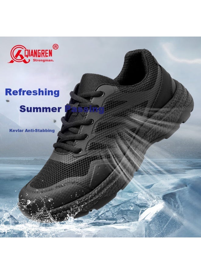 Strongman Qiangren Men'S Leisure Shoes 3515 Outdoor Training Shoes Anti-Puncture Breathable Mesh Summer Sports Shoes 230Xl Black Size 44 - Image 3