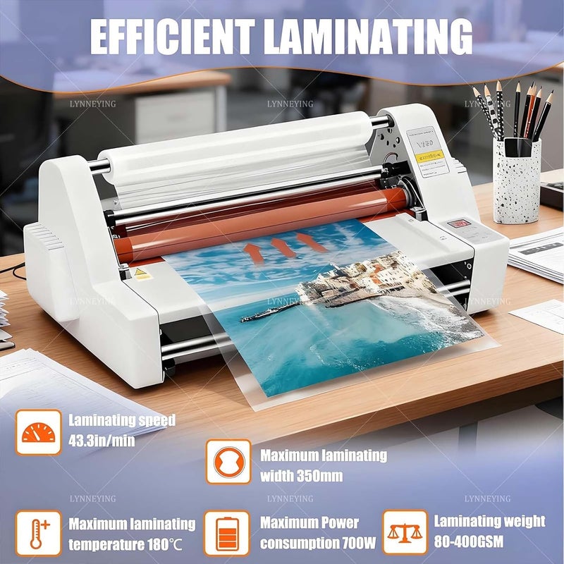 Hot Cold Roll Laminator with Digital Display and Electronic Temperature Control for BOPP Pte Film Lamination - Image 5