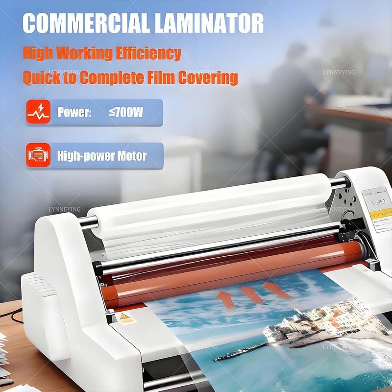 Hot Cold Roll Laminator with Digital Display and Electronic Temperature Control for BOPP Pte Film Lamination - Image 2