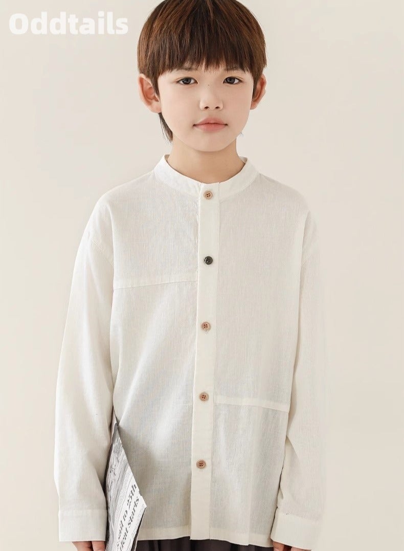 Oddtails Boys' Pure Cotton Velcro Decorative Shirt  - Image 1