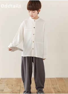 Oddtails Boys' Pure Cotton Velcro Decorative Shirt  - Image 4
