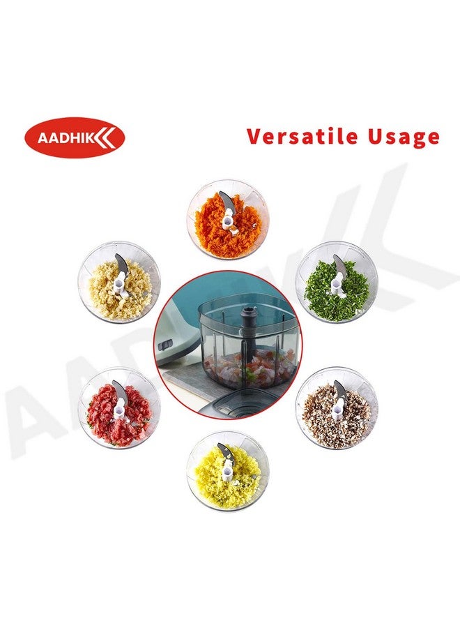 AADHIK Manual Hand Press Push Chopper with 6 Blades for Effortless Chopping Vegetables & Fruits (Assorted, 950 ml, Plastic) - Image 5