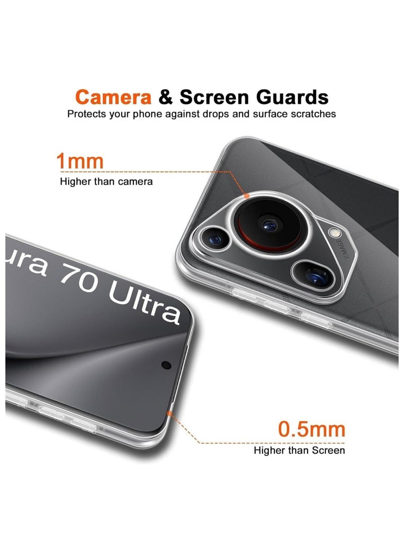 Generic - For Huawei Pura 70 Ultra HD Transparent Tpu Silicone Back Cover , Anti Yellowing And High Protective From Shocks Compatible For Huawei Pura 70 Ultra (6.8'') (Transparent) - Image 1