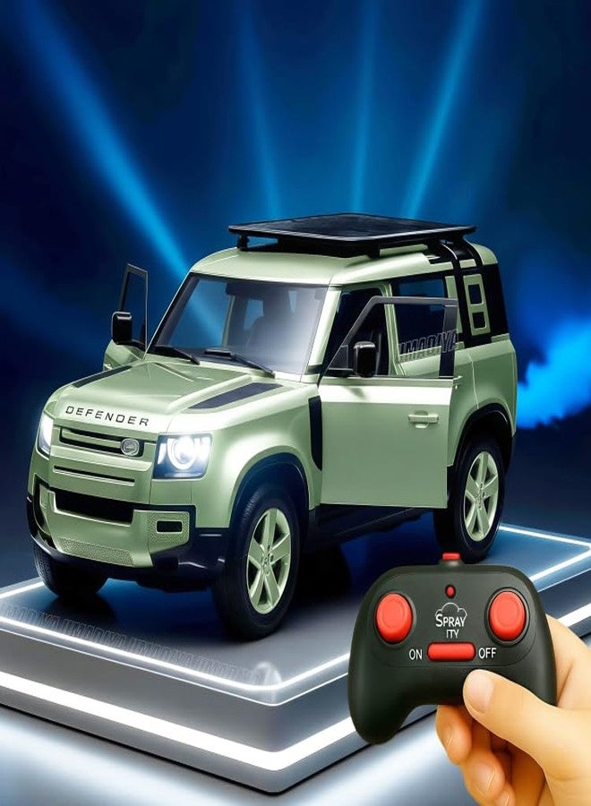 Sky Tech® Remote Control Metal Diecast Resembling Defender Car with Smoke Effect | Openable Doors & Light | 1:22 Scale | Mist Toys for Kids - Image 1