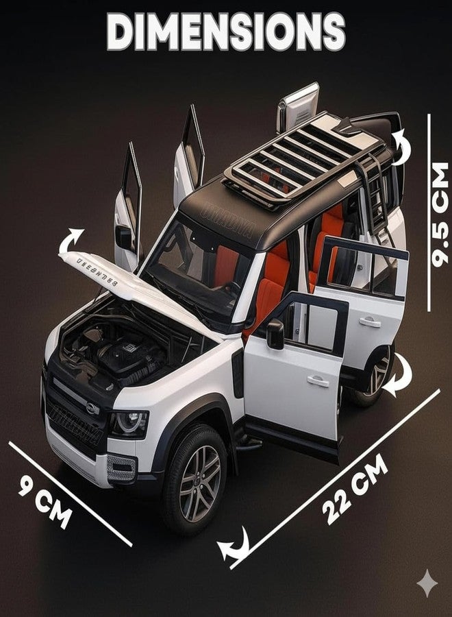 Sky Tech® Remote Control Metal Diecast Resembling Defender Car with Smoke Effect | Openable Doors & Light | 1:22 Scale | Mist Toys for Kids - Image 4