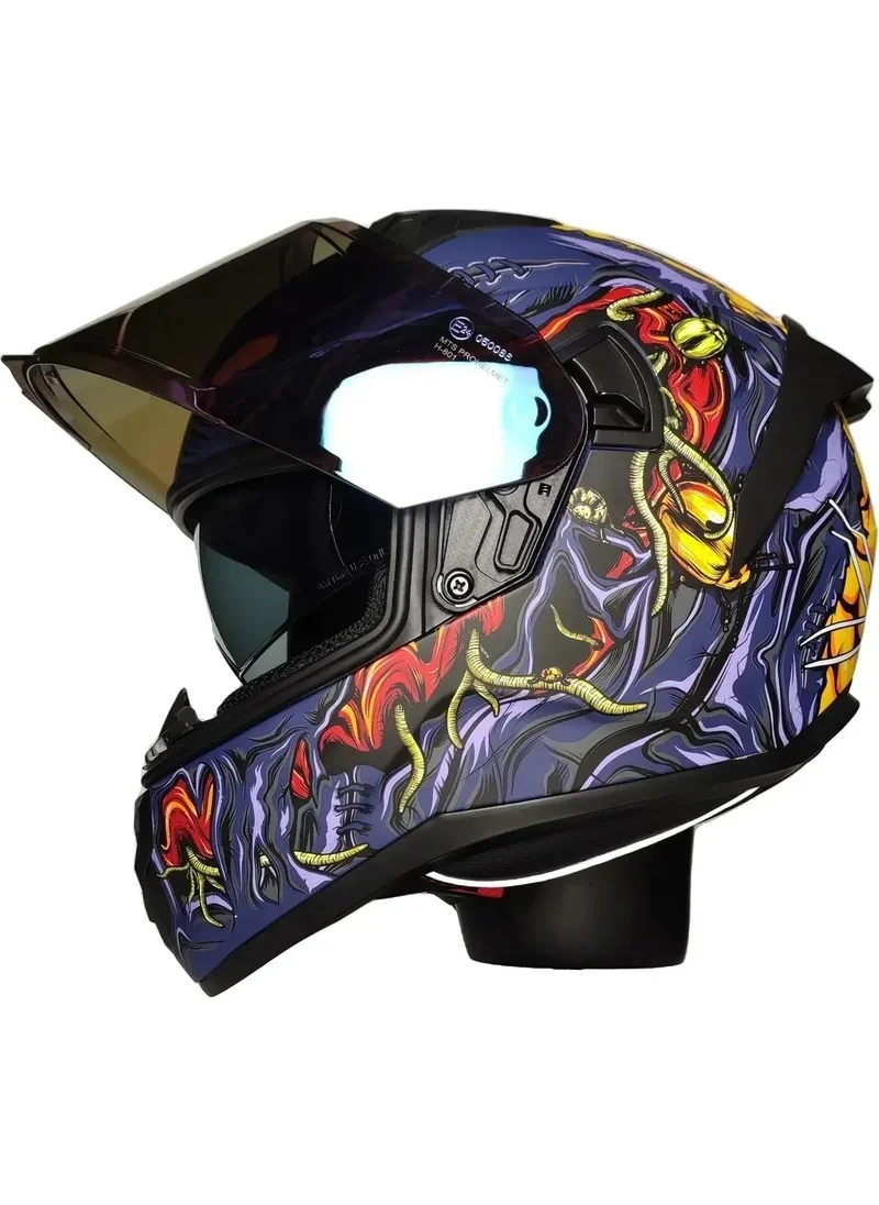 MTS M-801-SNAKE Zombies Orange Helmet