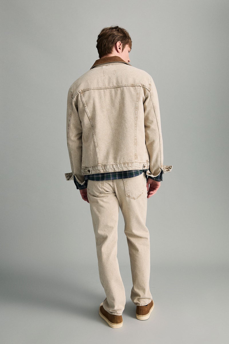 DeFacto Beige Man Straight Fit Trousers Casual - Image 5