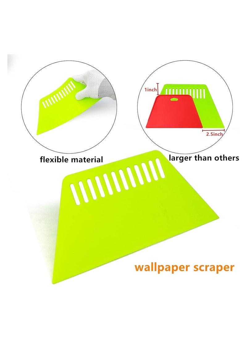 Generic - Wallpaper Smoothing Tool Kits Multi-Function Smoothing Tool Set for Peel and Stick Adhesive Contact Paper Vinyl Window Tint Film Car Wrap with Seam Roller Scraper Felt Squeegee Trimming Tool - Image 1