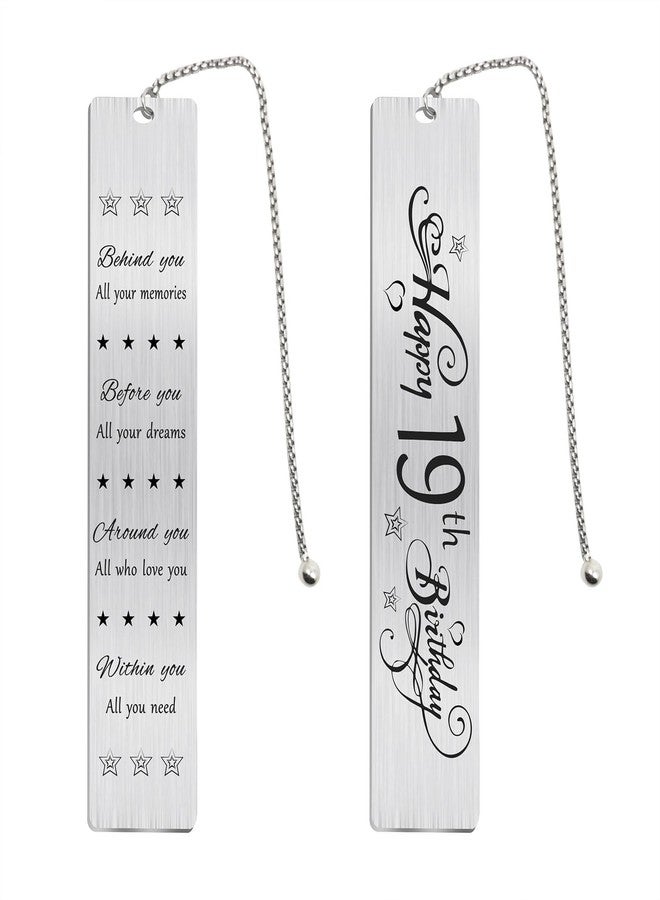 Jzxwan Happy 19th Birthday Gifts for Teen Girls Boys, Sweet 19 Year Old Birthday Bookmark Gift for Women Men, 19 Yr Bday Book Mark for Teenager, 2006 Bd Present, Funny 19th Bday Card Decorations - Image 1