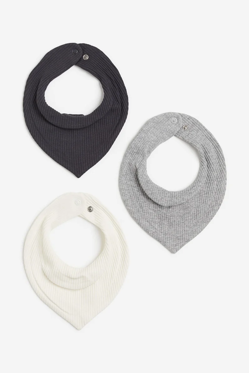 H&M 3-pack ribbed triangular scarves