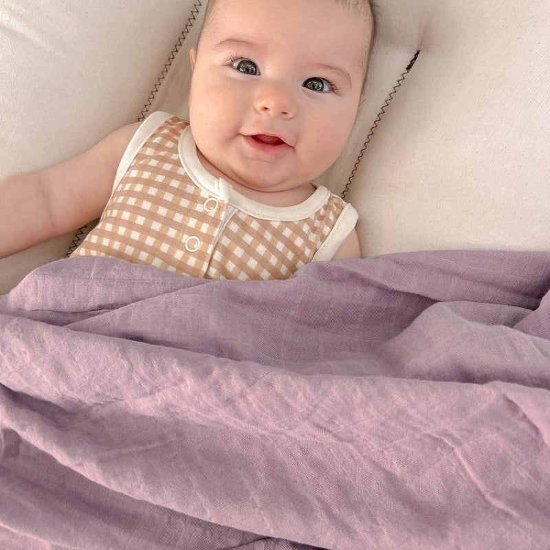 LifeTree Baby Swaddle Blankets Girls Organic Muslin Swaddle Blankets Unisex Swaddling Wrap Receiving Blanket for Newborn Organic Cotton Large 47 x 47 inches Lavender  Mauve - Image 3
