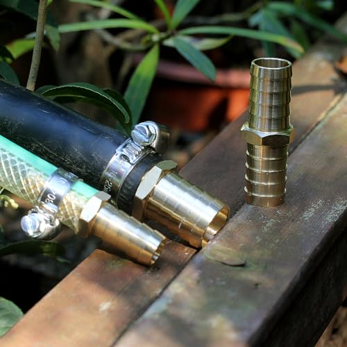 YELUN Solid Brass Garden Hose Repair Connector with Clamps Hose Repair Kit, 1/2"Barb Garden Hose Fittings (1/2"Barb-3 Set) - Image 4
