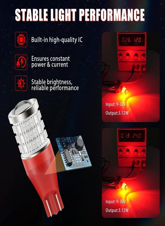 iBrightstar 921 LED Bulb Red, T15 912 LED 3rd High Mount Brake Lights Bulbs Super Bright for Tail Lights, 2 Pack - Image 4