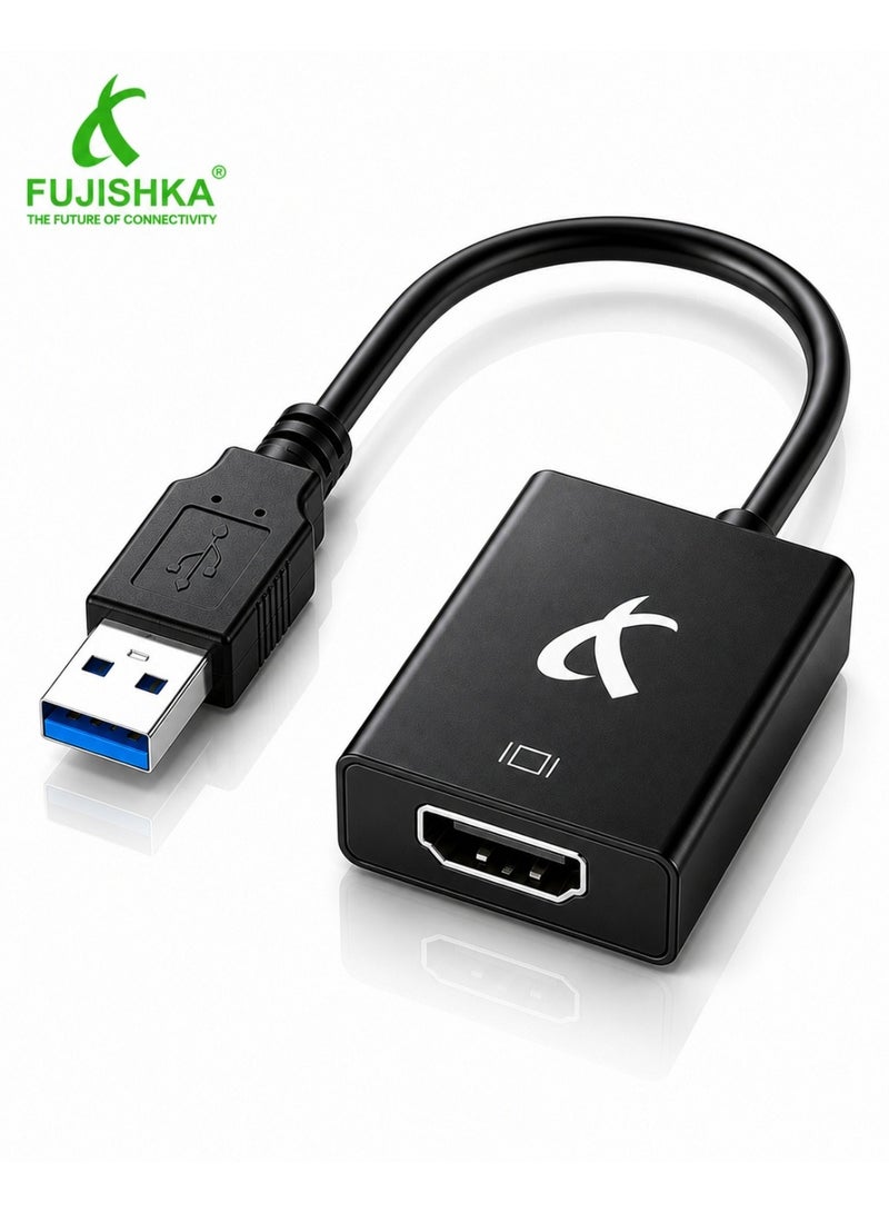 Fujishka USB 3.0 to HDMI Adapter 25CM | 1080p Full HD | Dual Screen for Laptop - Image 1