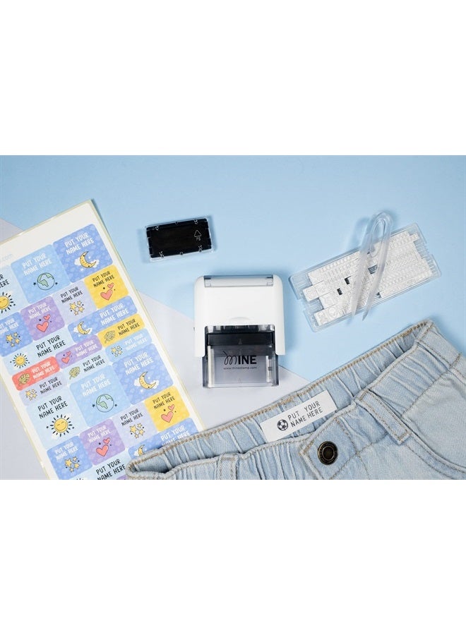 Mine طابع Mine Stamp Compact Clothing and Book Marker | طابع شخصي مدمج للملابس للكبار والأطفال | طابع اسم شخصي لملابس الأطفال - Image 3