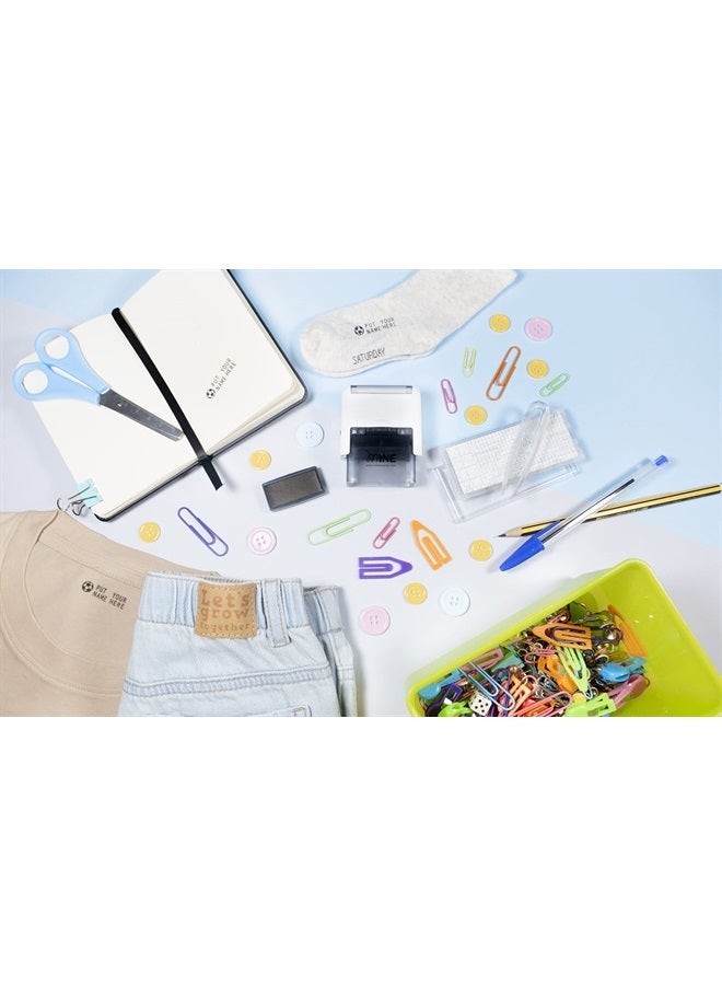 Mine طابع Mine Stamp Compact Clothing and Book Marker | طابع شخصي مدمج للملابس للكبار والأطفال | طابع اسم شخصي لملابس الأطفال - Image 4