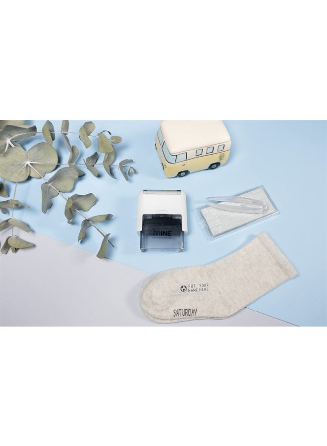 Mine طابع Mine Stamp Compact Clothing and Book Marker | طابع شخصي مدمج للملابس للكبار والأطفال | طابع اسم شخصي لملابس الأطفال - Image 5
