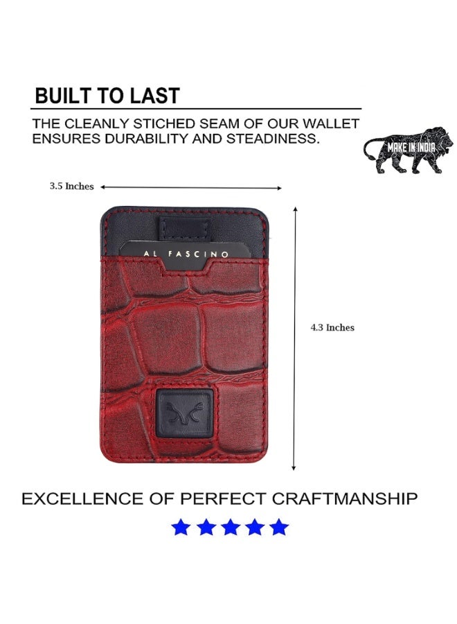 AL FASCINO Leather Credit Card Holder -Slim Minimalist Front Pocket RFID Wallet Leather Wallets for Men Wallet for Men - Image 3