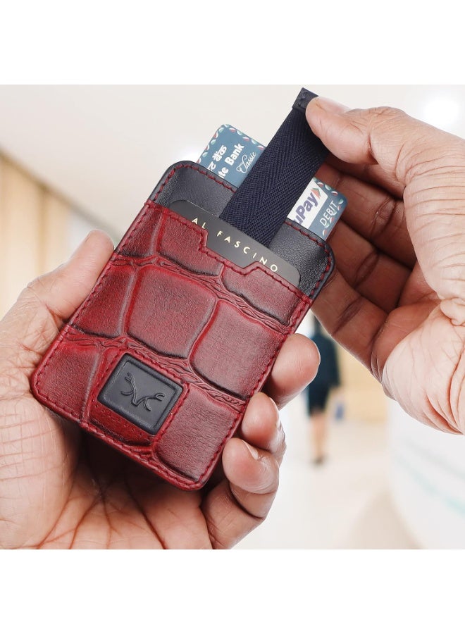 AL FASCINO Leather Credit Card Holder -Slim Minimalist Front Pocket RFID Wallet Leather Wallets for Men Wallet for Men - Image 2