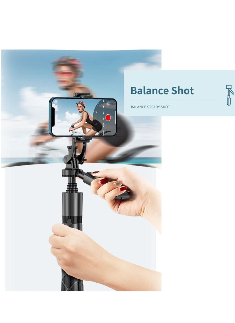 TYCOM - Selfie Stick For Phone Size 4.5-6.2Inch Extendable to 160cm Selfie Stick Tripod with Bluetooth Wireless Remote Phone Holder (L16 Black) - Image 1