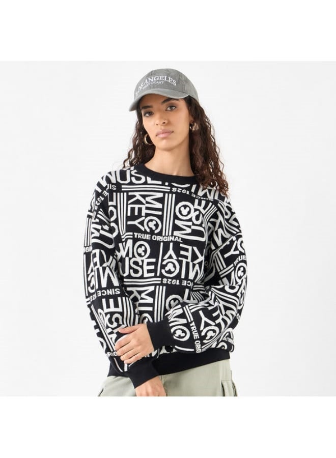 SP Characters All-Over Mickey Mouse Detail Sweater with Long Sleeves  - Image 2
