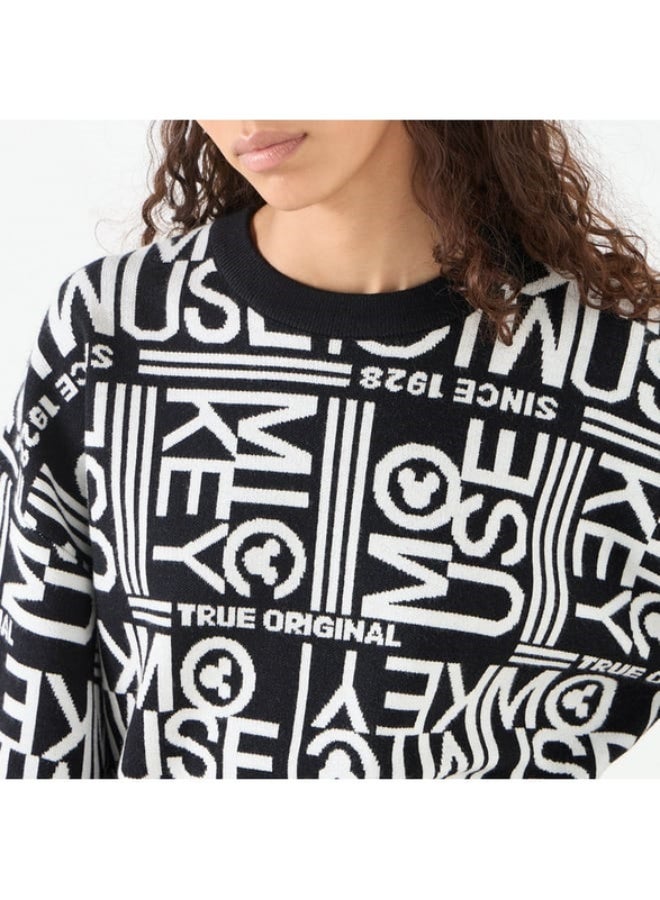 SP Characters All-Over Mickey Mouse Detail Sweater with Long Sleeves  - Image 3