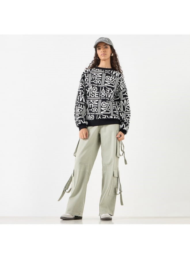 SP Characters All-Over Mickey Mouse Detail Sweater with Long Sleeves  - Image 4