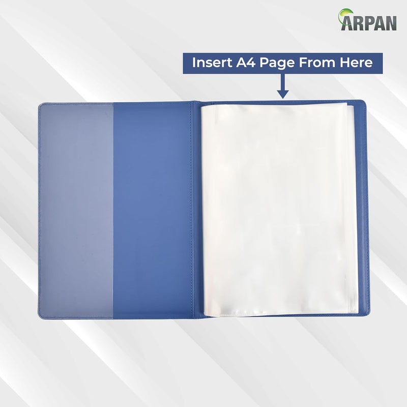A4 Professional Display Book Folder for Presentation, Artwork, Interviews, CVS - A4 Display Folder with 48 Pockets - 96 Sides (Blue) - Image 3
