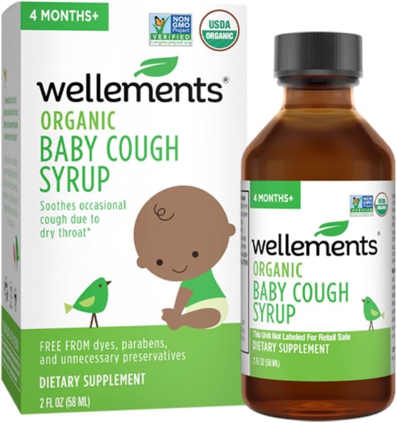 Wellements Wellements Organic Daytime Baby Cough Syrup | Soothes Occasional Cough Due to Dry Throat* | 2 Fl Oz, 4 Months + 