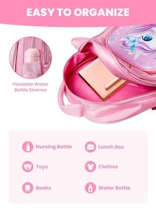 School Bags for Girls, Children bags for Girls, Cute Unicorn Backpack, School Bags Waterproof Backpacks Child  Kids Shoulder Bag Satchel Knapsack, Pink - view 2