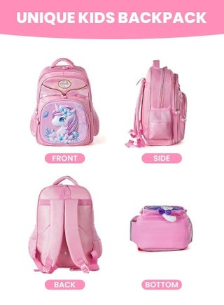 School Bags for Girls, Children bags for Girls, Cute Unicorn Backpack, School Bags Waterproof Backpacks Child  Kids Shoulder Bag Satchel Knapsack, Pink - view 4